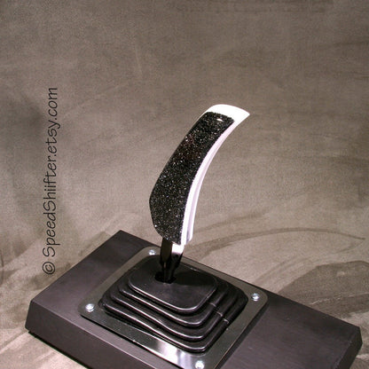 BLACK Metal Flake SHIFT KNOB, With Layers of White and Clear.  For your Hot Rod, Rat Rod, Cool Ride, Sports Car, Fast Car