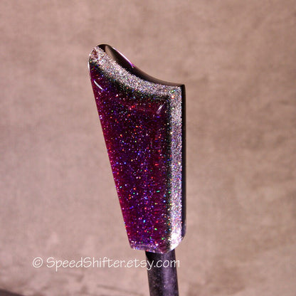 Dark Purple with Holographic Rainbow SHIFTER KNOB, Specific Thread Mount or Universal Fit.  For your Hot Rod, Rat Rod, Cool Ride, Sports Car