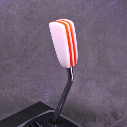 Orange and White Acrylic Shift Knob - Specific Thread Mount or Universal Fit