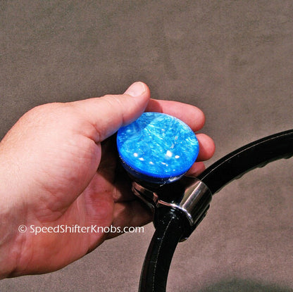 BRODY KNOB, Spinner Knob, Necker Knob, Handmade Marble Blue, or in Any Color Metalflake