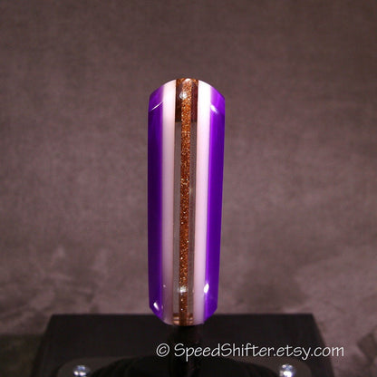 Purple with Gold Metalflake. SHIFT KNOB, Specific Thread Mount or Universal Fit.  For your Hot Rod, Rat Rod, Cool Ride, Sports Car