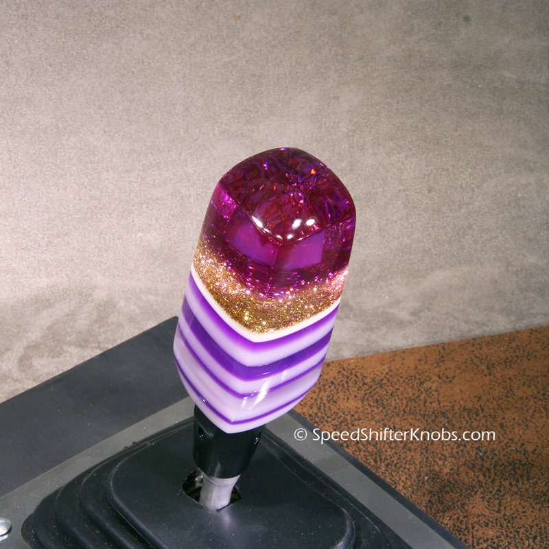 Purple, Clear, White, with a bit of Gold, SHIFT KNOB, Can Be Universal Fit  For your Hot Rod, Rat Rod, Cool Ride, Sports Car, Fast Car