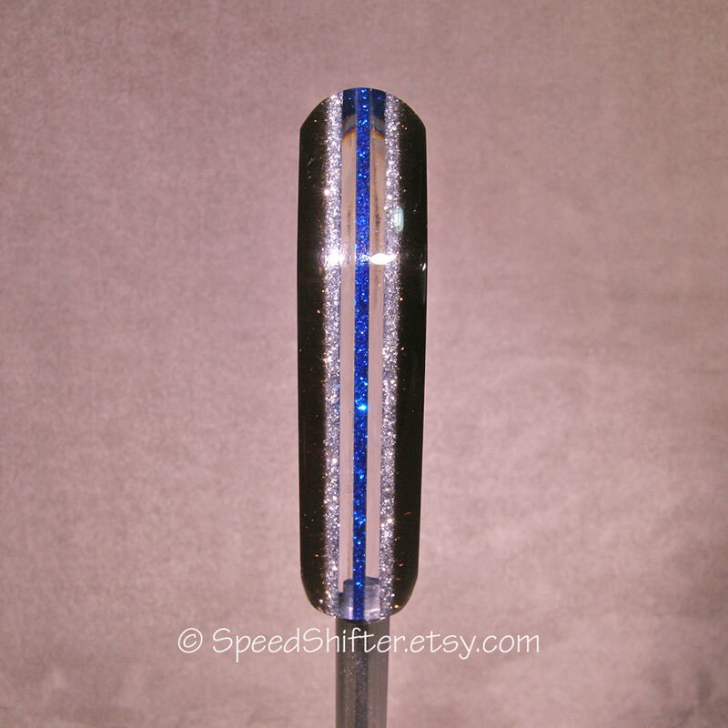 Electric Blue with Silver and Bronze SHIFT KNOB, Specific Thread Mount or Universal Fit.  For your Hot Rod, Rat Rod, Cool Ride, Sports Car